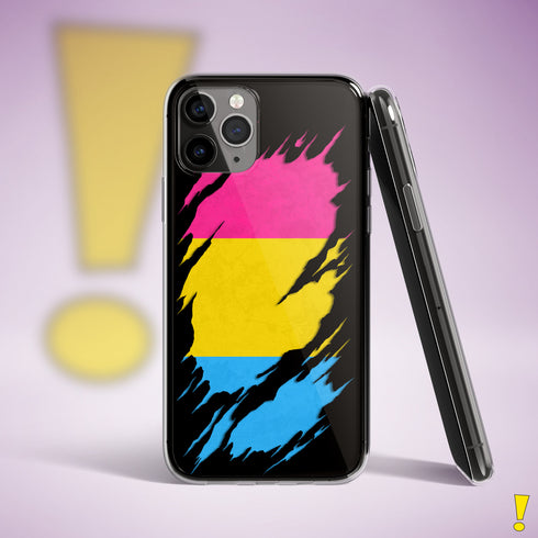 Pansexual Pride Flag Ripped Reveal Clear Case for iPhone®