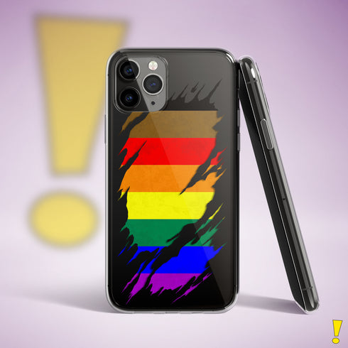 LGBTQ Philly Pride Flag Ripped Reveal Clear Case for iPhone®