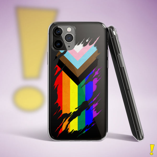 LGBTQ Progress Pride Flag Ripped Reveal Clear Case for iPhone®