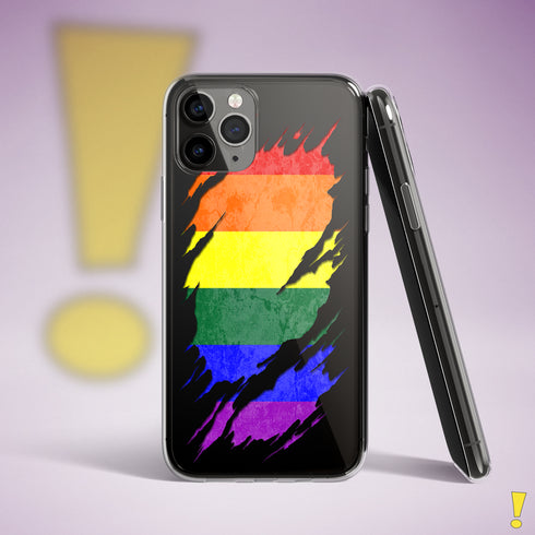 LGBTQ Rainbow Pride Flag Ripped Reveal Clear Case for iPhone®