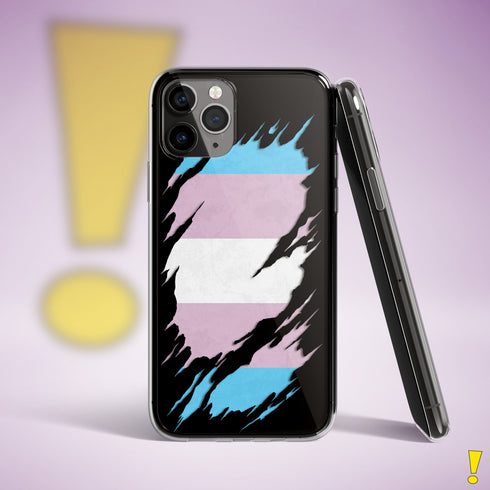 Transgender Pride Flag Ripped Reveal Clear Case for iPhone®