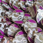 Gjengray (graysexual / gray asexual pride) hard enamel pin