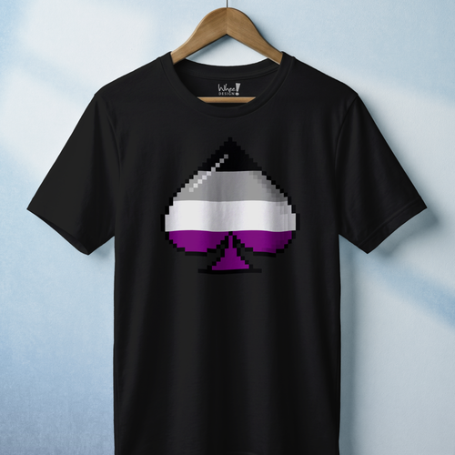 Asexual Pride Pixel Ace of Spades T-Shirt