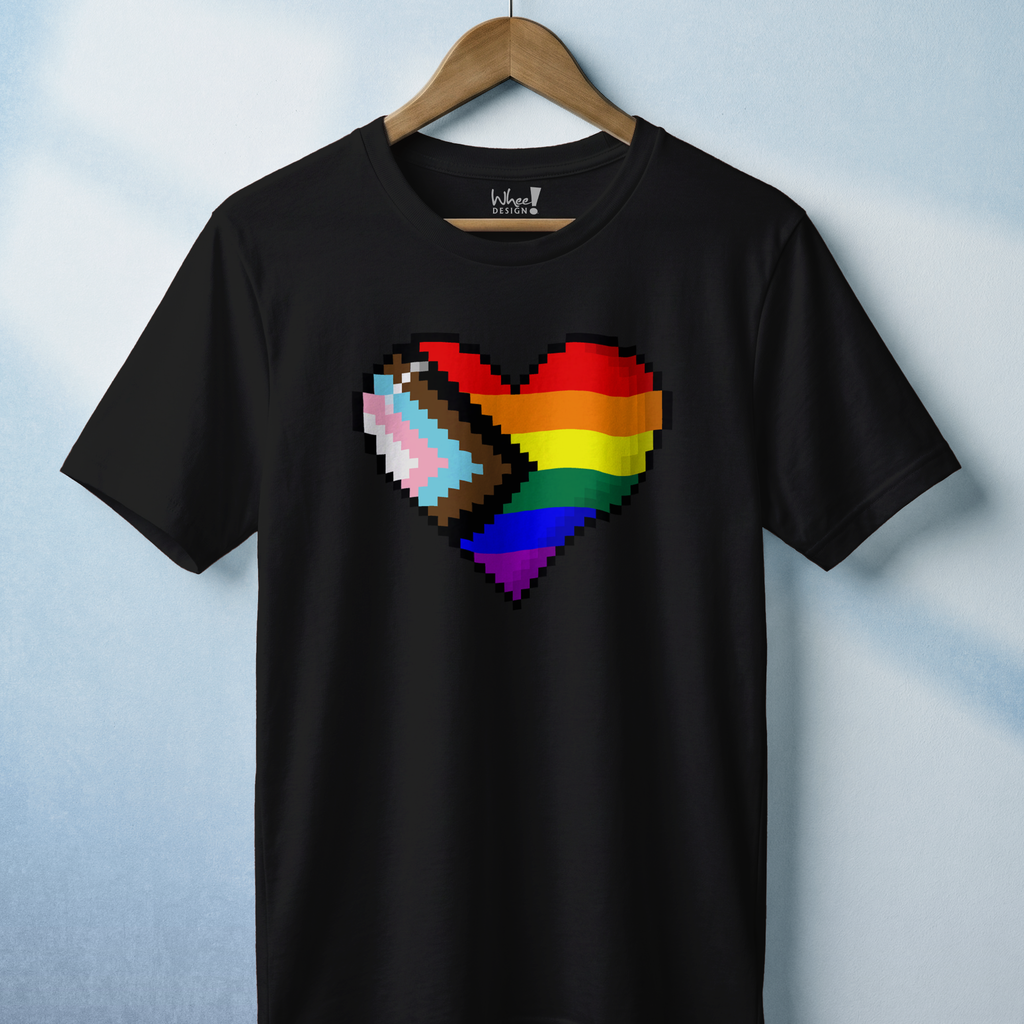 8-Bit Love Pixel Heart Custom Pride Flag Tee
