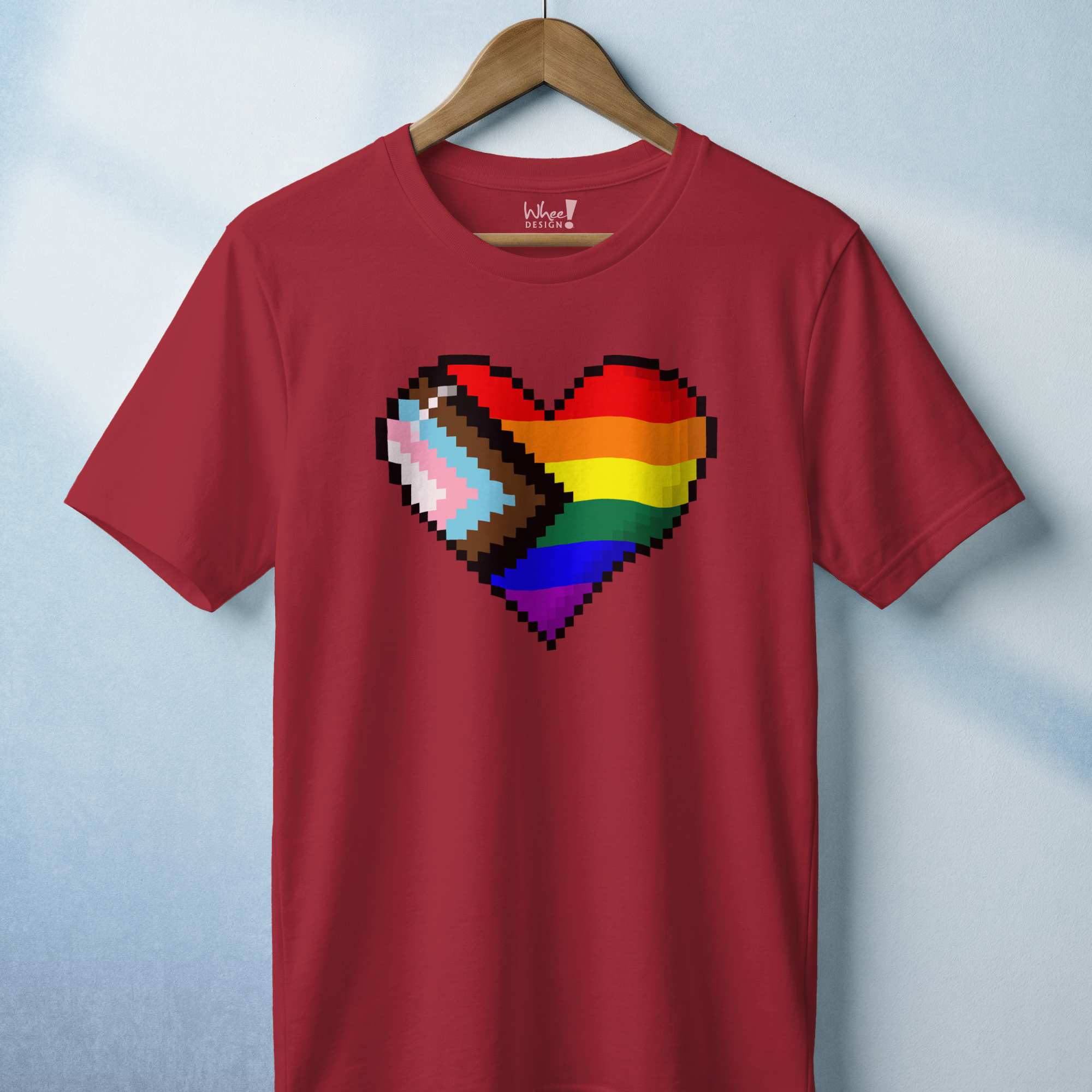 8-Bit Love Pixel Heart Custom Pride Flag Tee