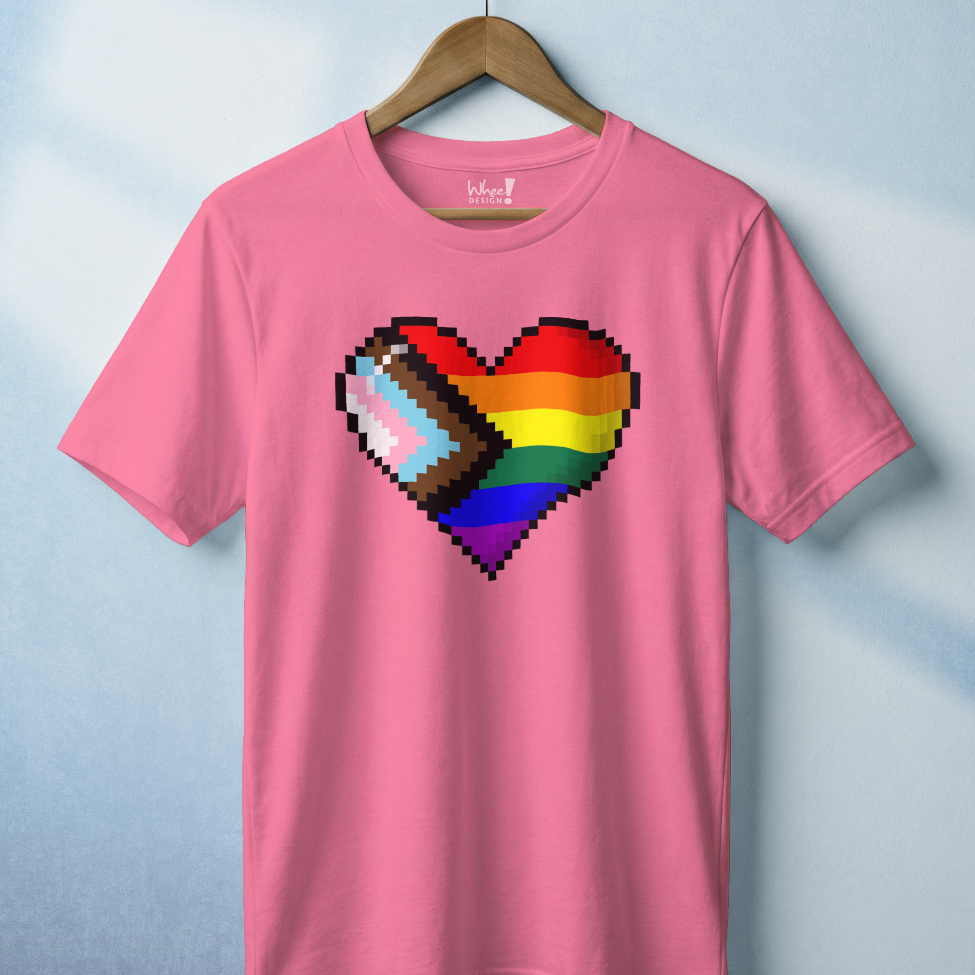 8-Bit Love Pixel Heart Custom Pride Flag Tee