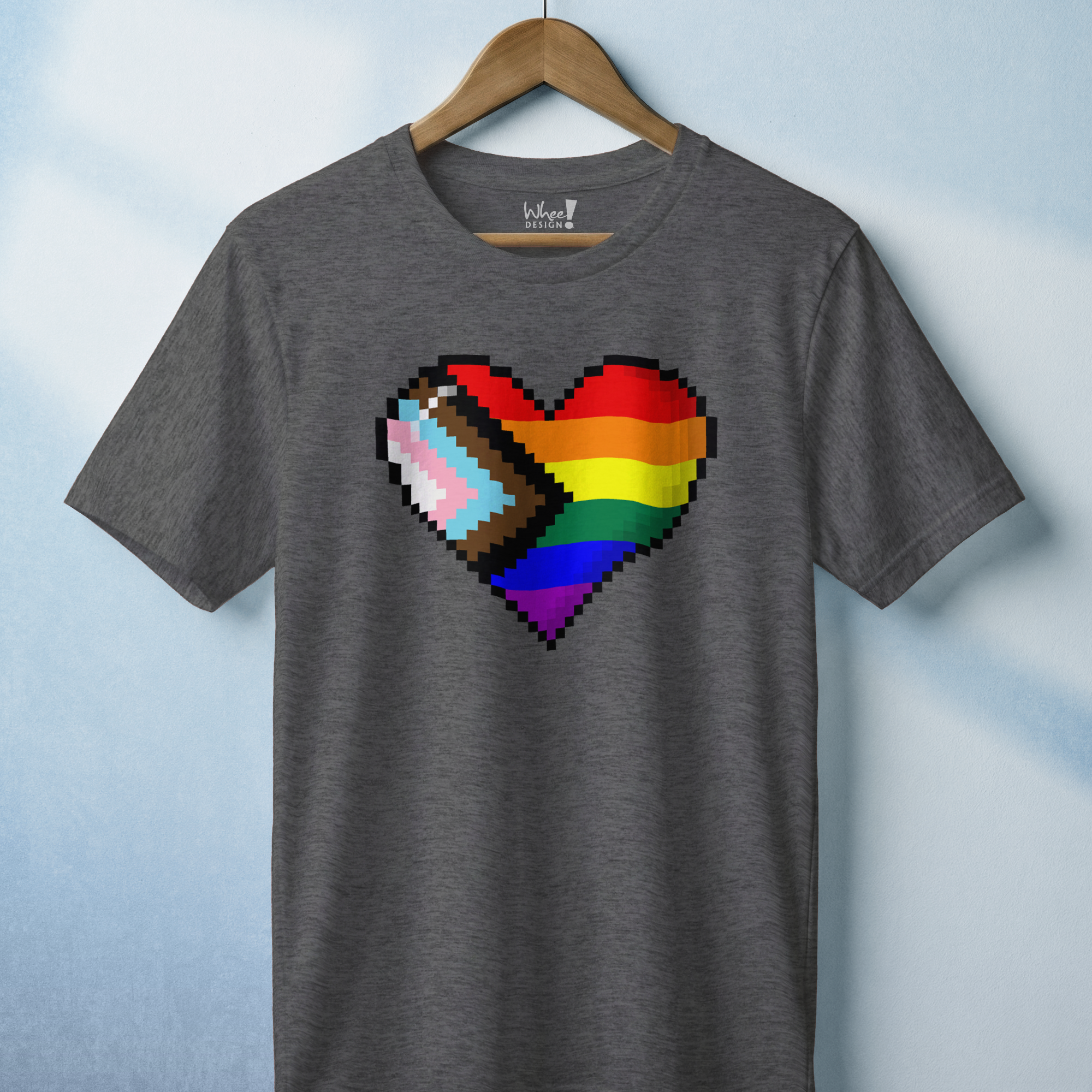 8-Bit Love Pixel Heart Custom Pride Flag Tee