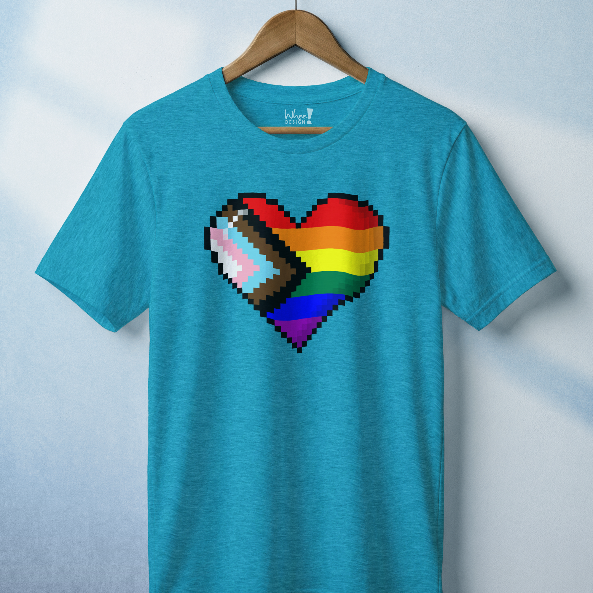 8-Bit Love Pixel Heart Custom Pride Flag Tee