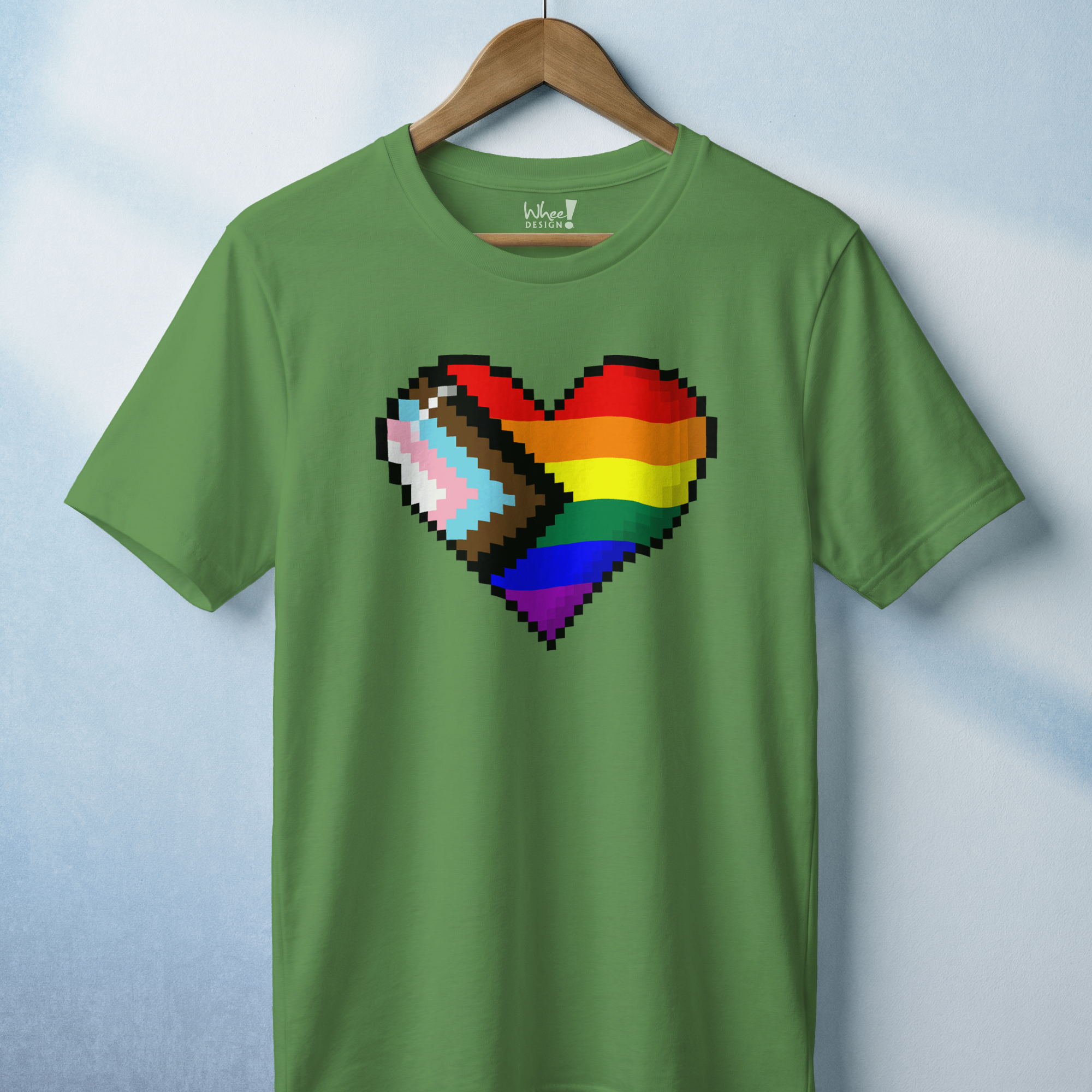 8-Bit Love Pixel Heart Custom Pride Flag Tee