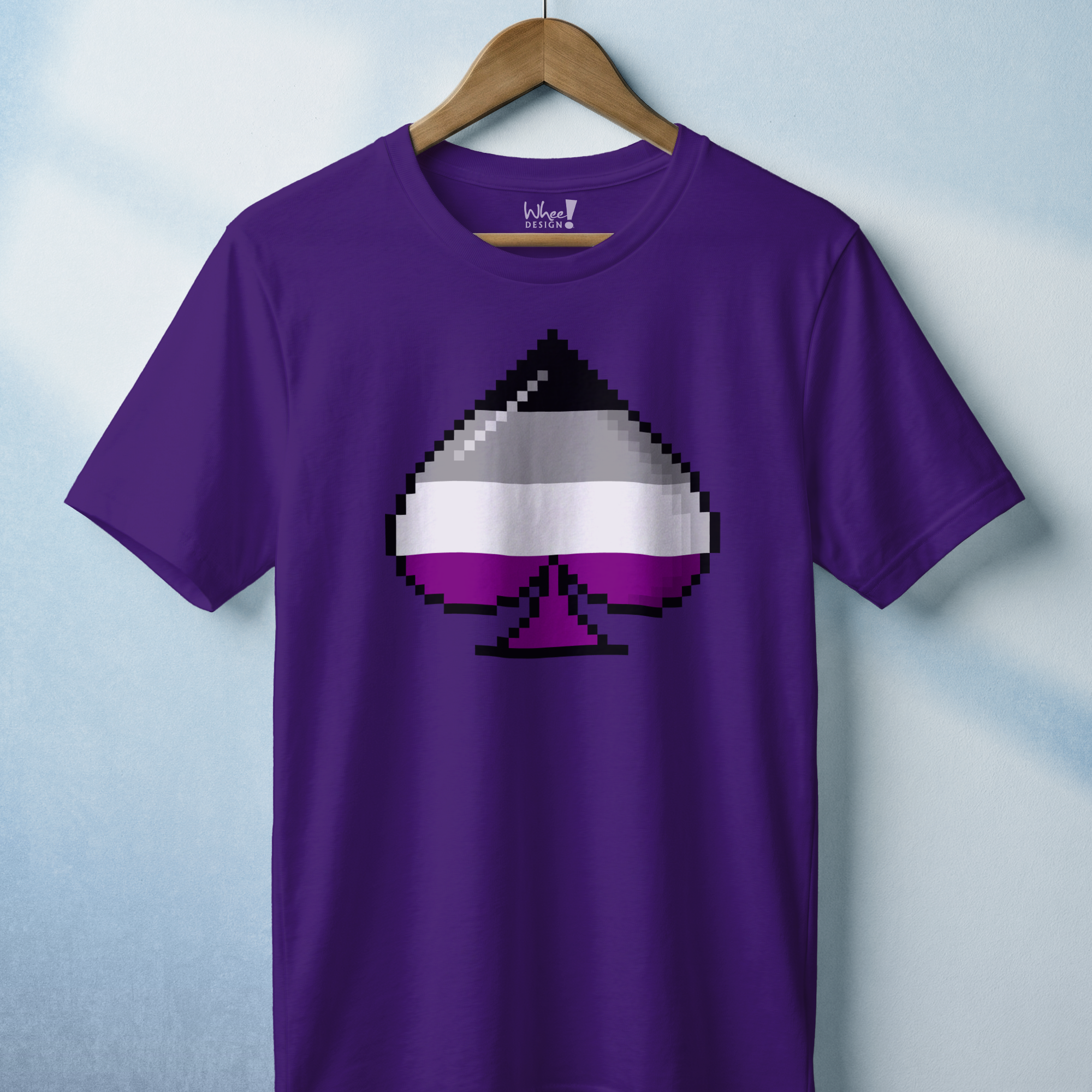 Asexual Pride Pixel Ace of Spades T-Shirt