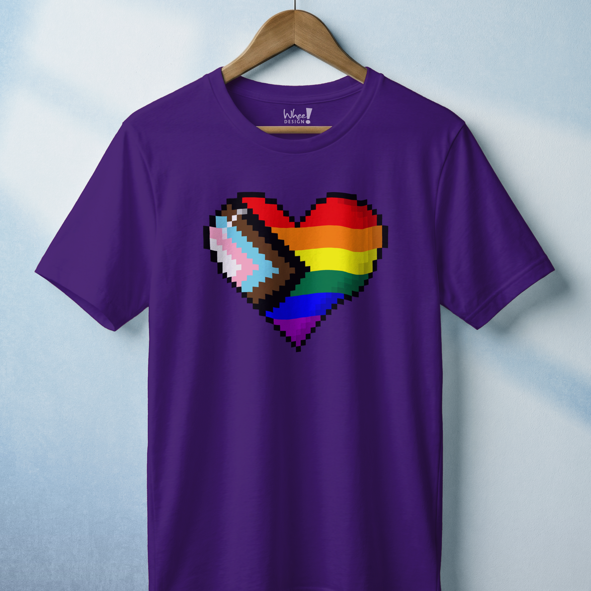 8-Bit Love Pixel Heart Custom Pride Flag Tee