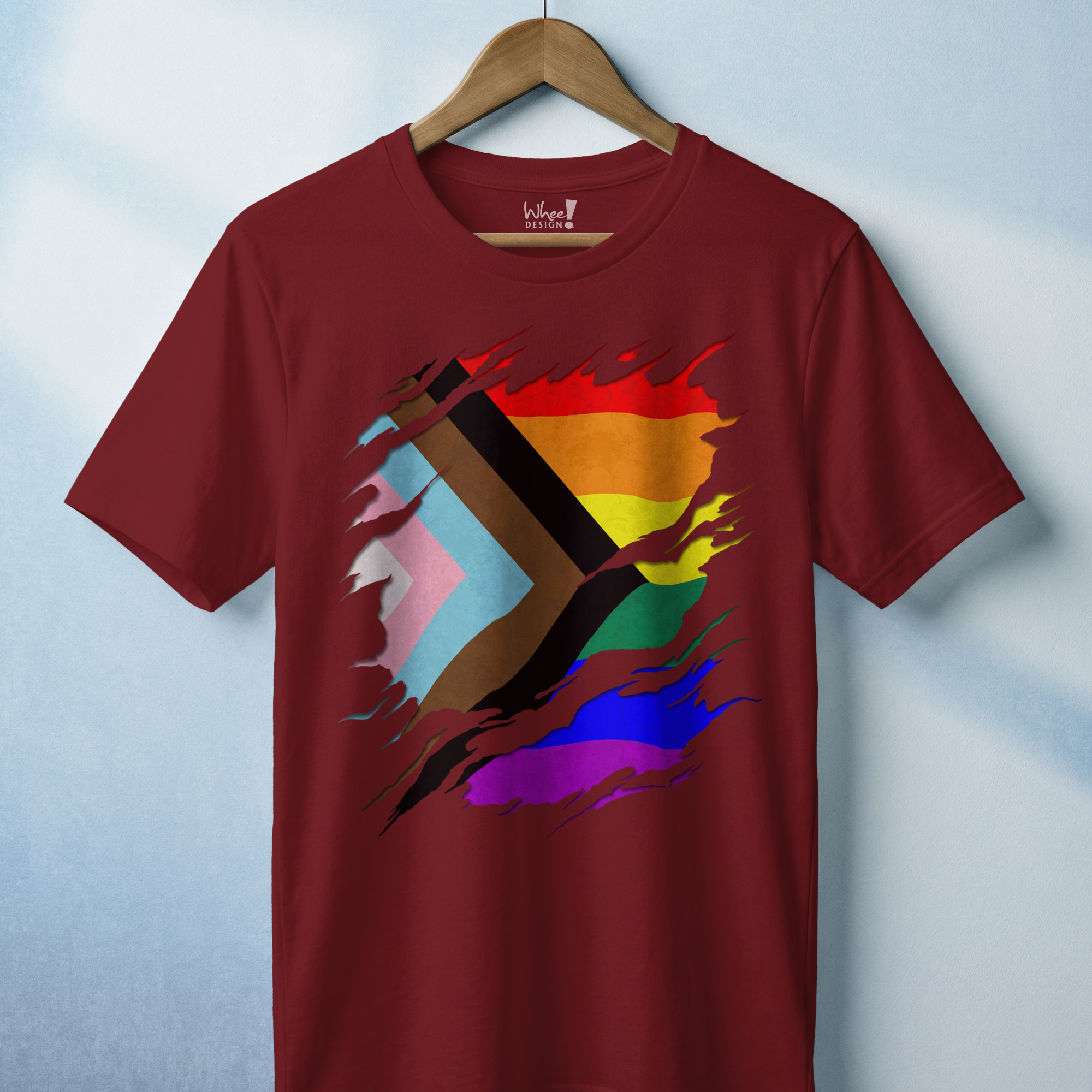 Ripped Reveal Custom Pride Flag Tee
