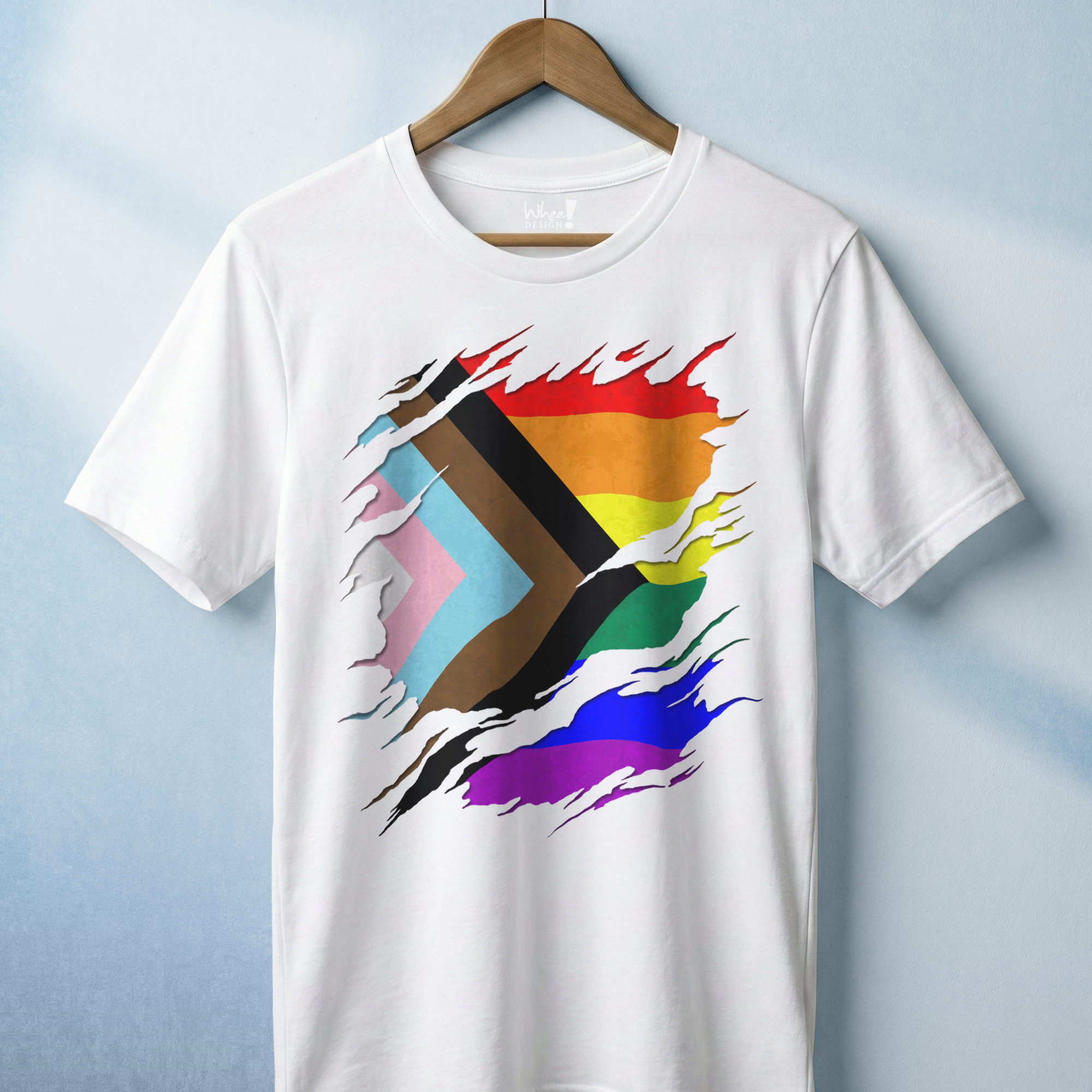 Ripped Reveal Custom Pride Flag Tee