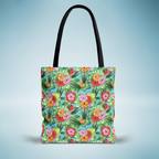 Tropical Brick Art Floral Tote Bag