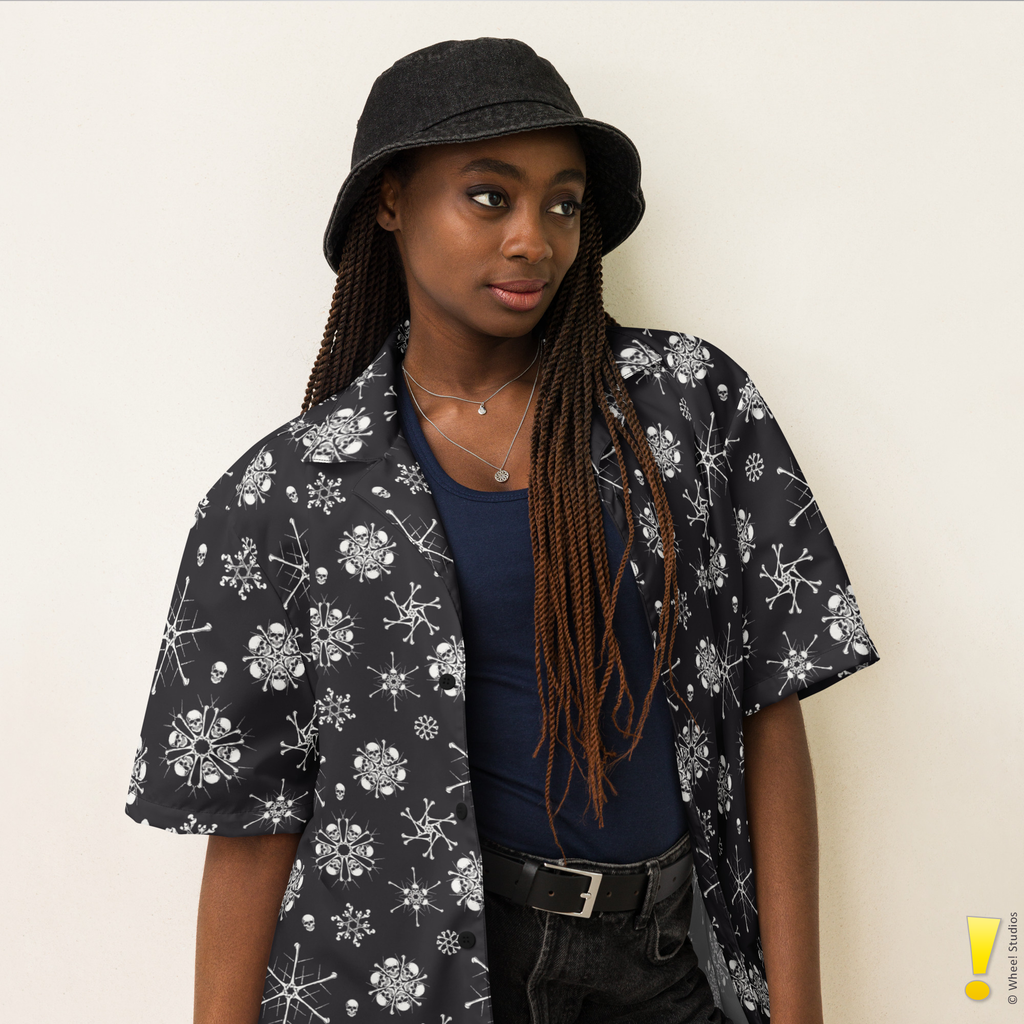 Bone Snowflake Hawaiian Shirt