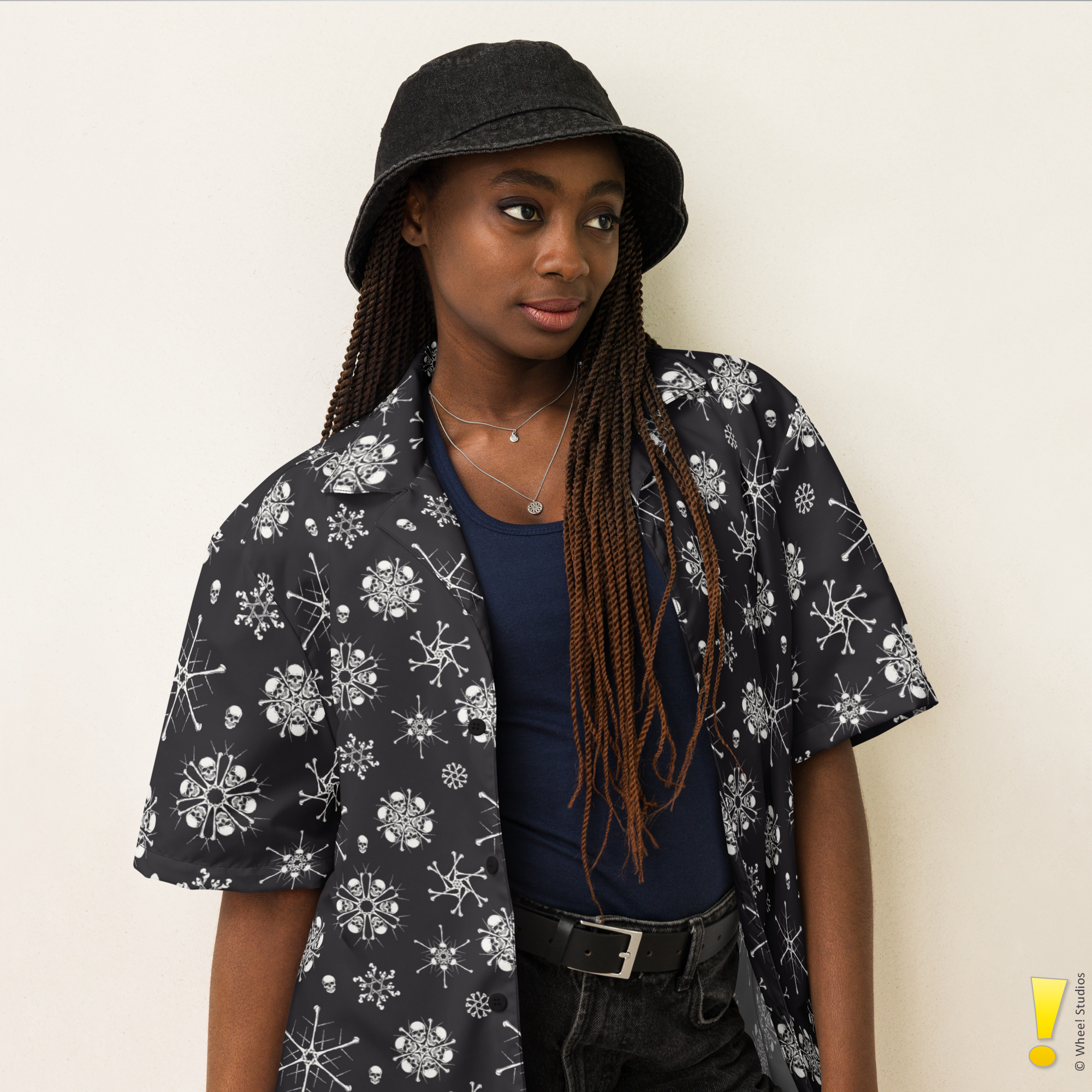 Bone Snowflake Hawaiian Shirt