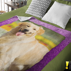 Personalized Photo Crystal Border Velveteen Plush Blanket