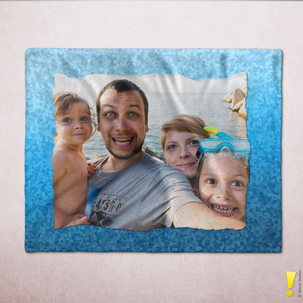 Personalized Photo Crystal Border Velveteen Plush Blanket