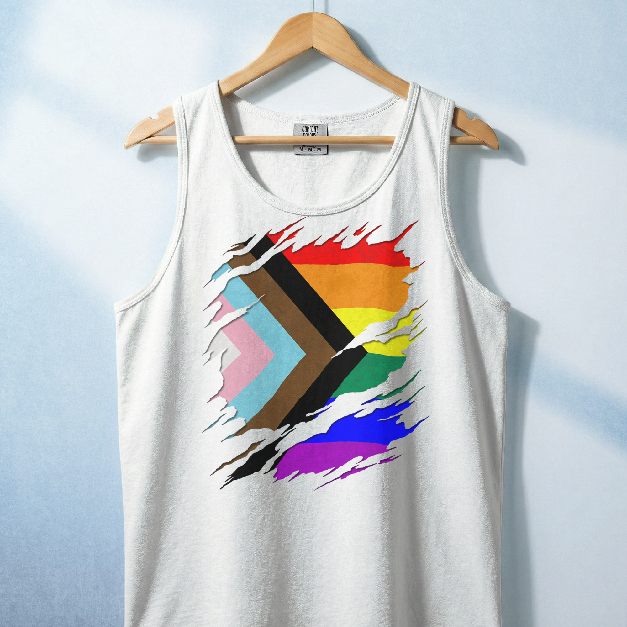 Ripped Reveal Custom Pride Flag Tank Top