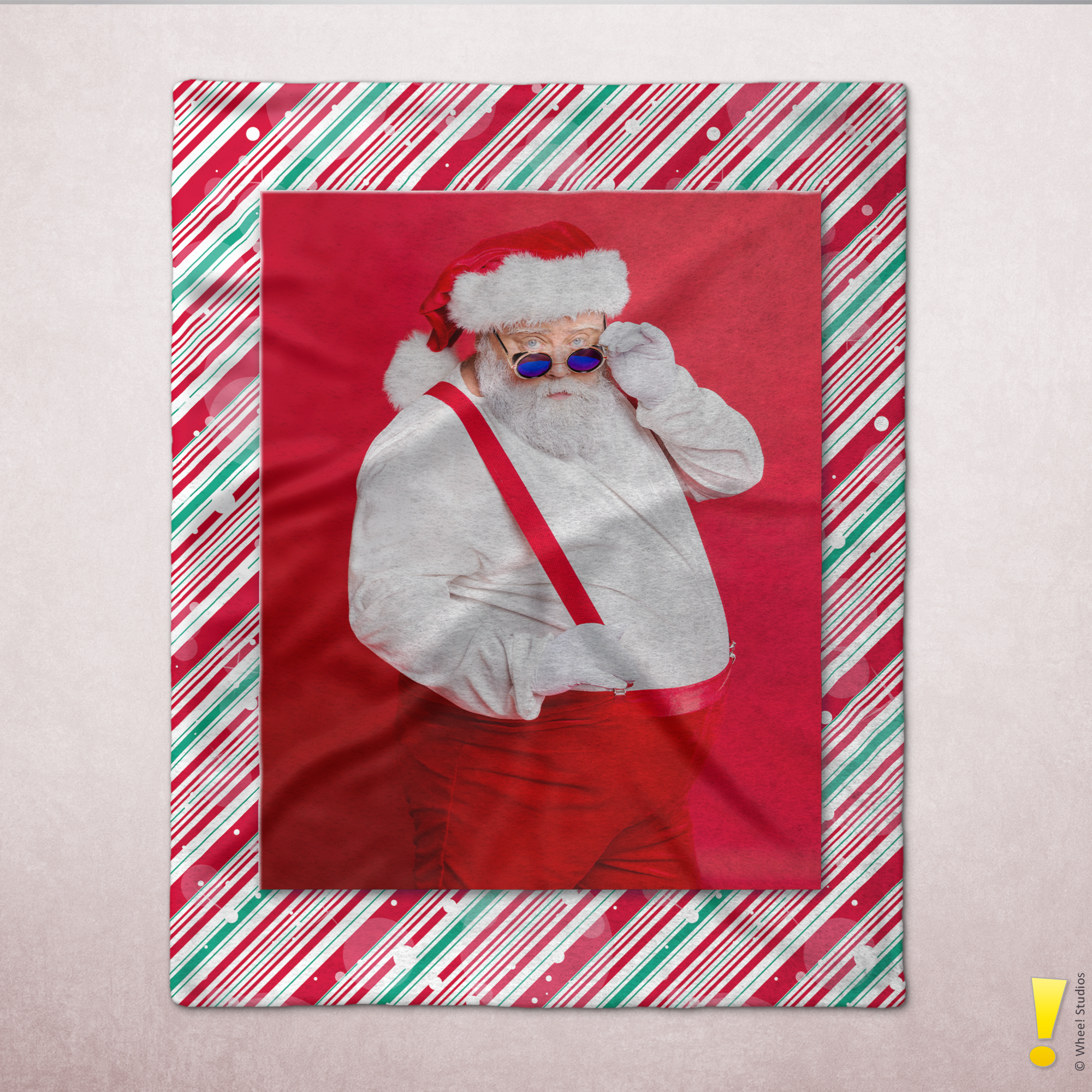 Personalized Photo Holiday Border Velveteen Plush Blanket