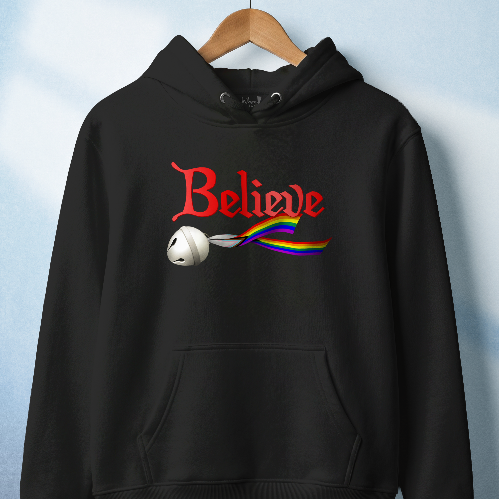 Custom Pride Believe Jingle Bell Premium Hoodie