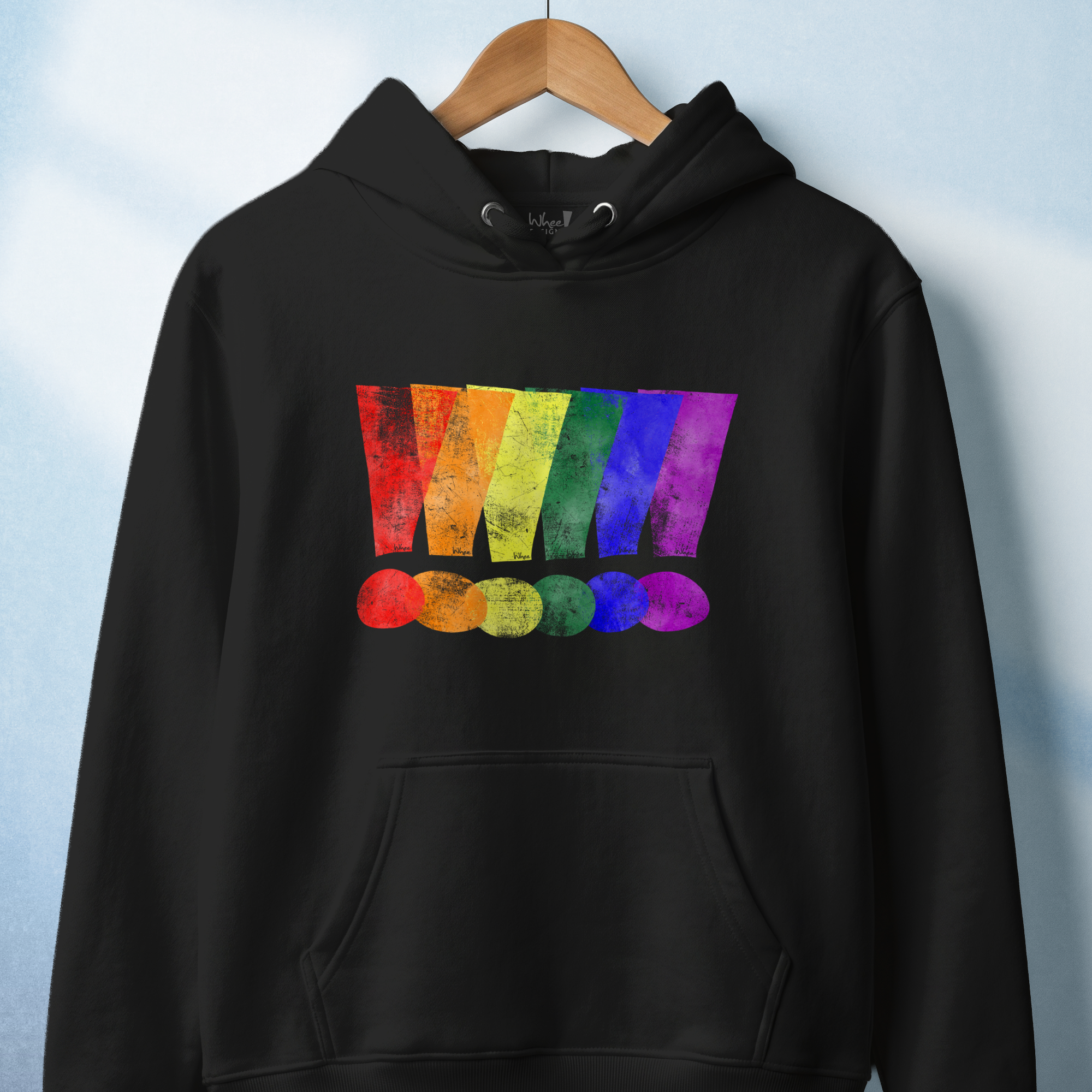 Loud & Proud Grunge Custom Pride Exclamation Hoodie
