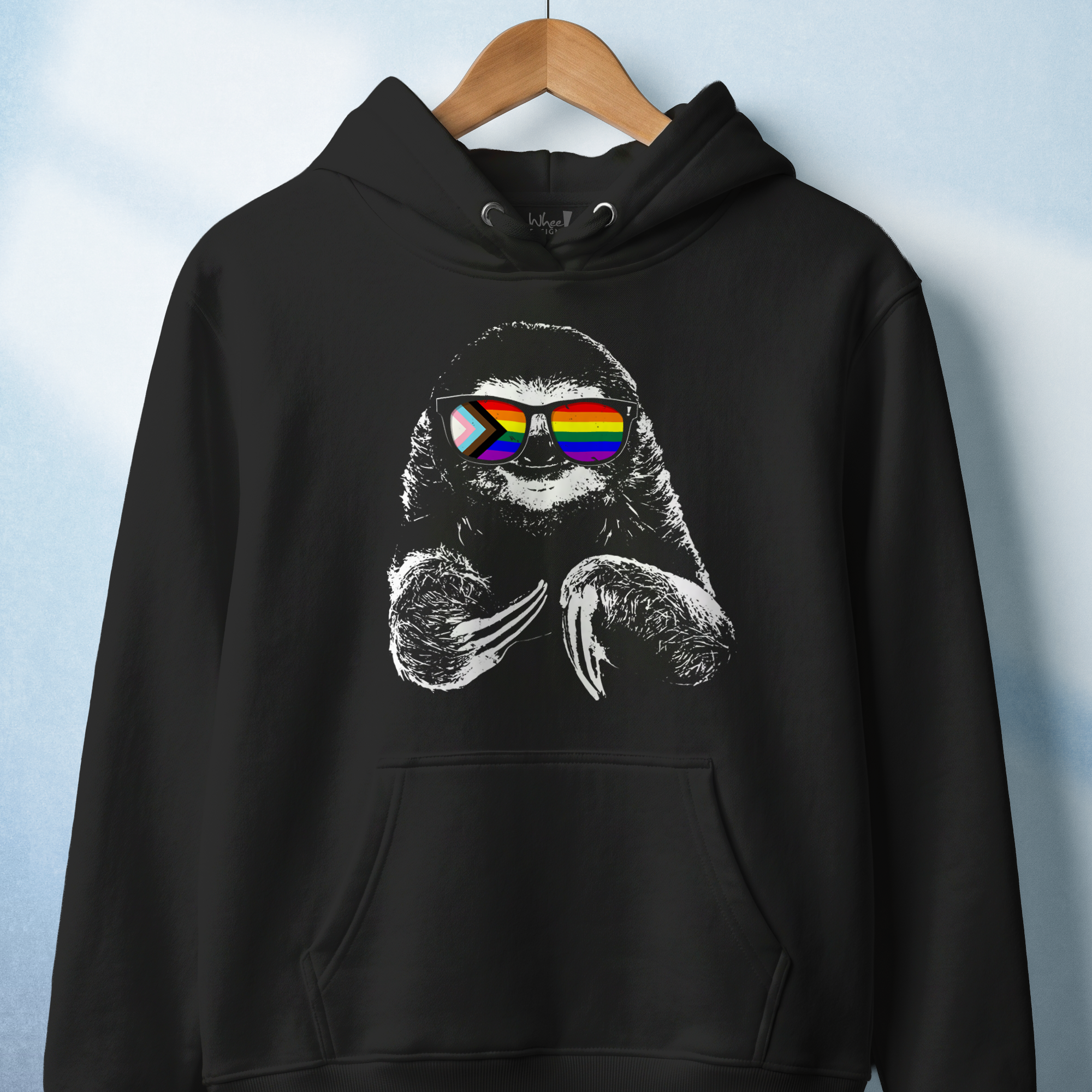 Chill Mode Sloth Custom Pride Flag Hoodie