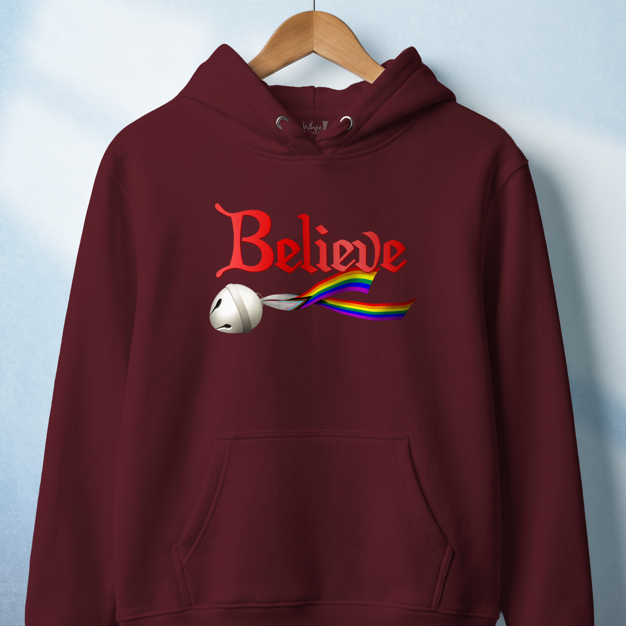 Custom Pride Believe Jingle Bell Premium Hoodie