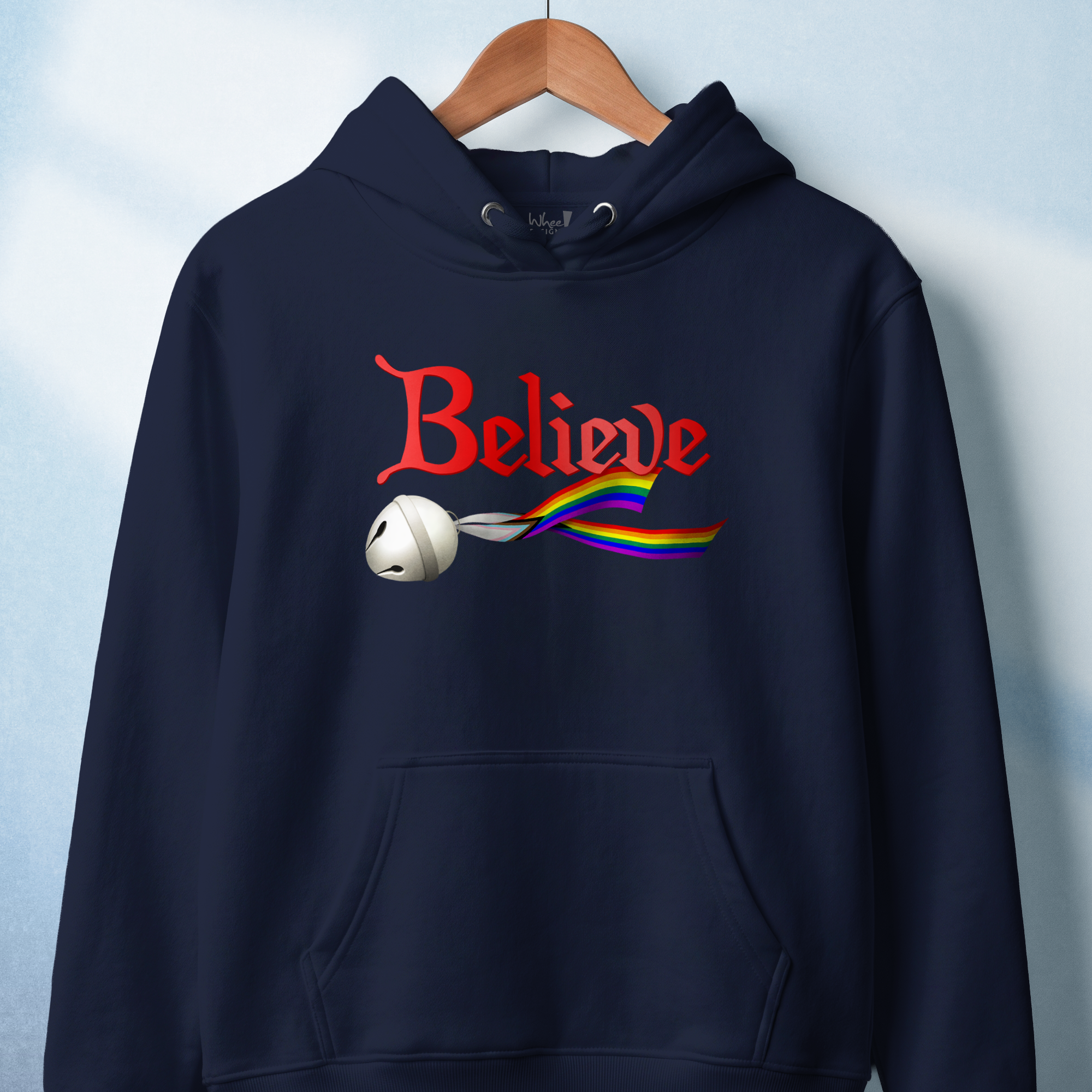 Custom Pride Believe Jingle Bell Premium Hoodie