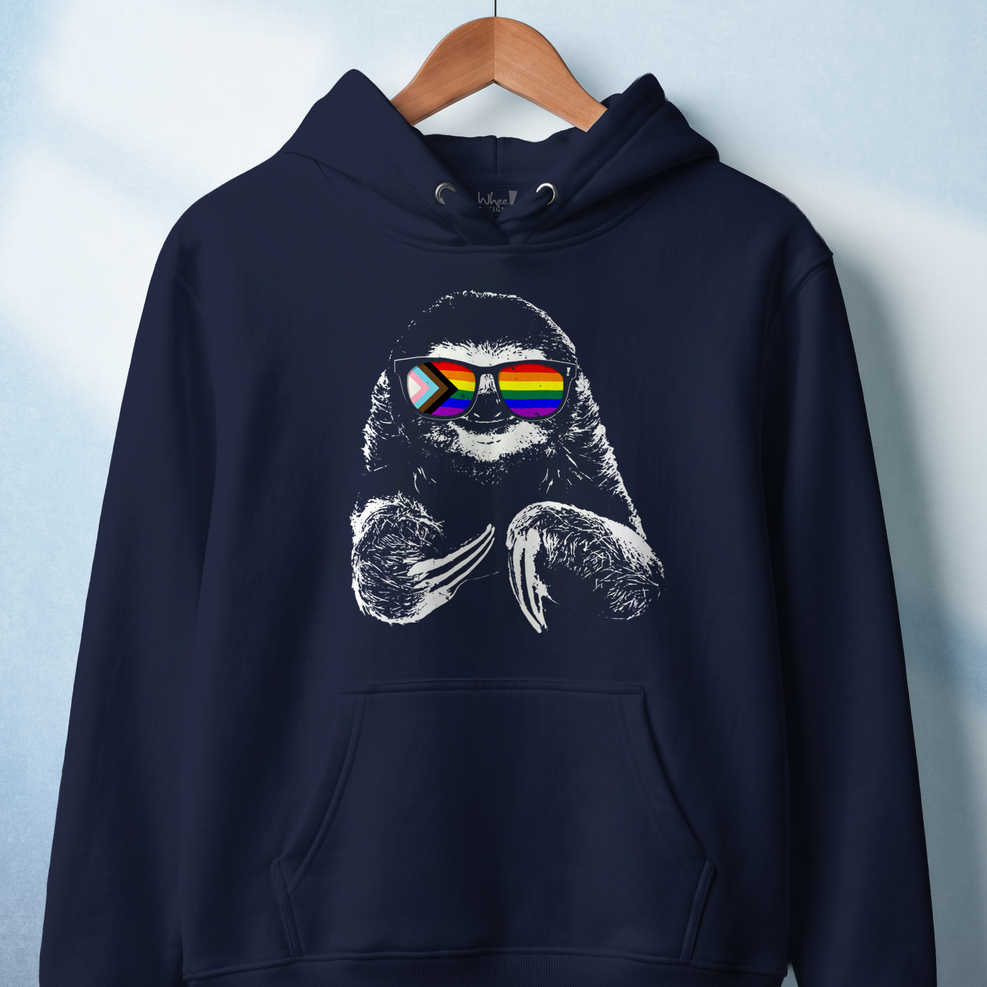Chill Mode Sloth Custom Pride Flag Hoodie