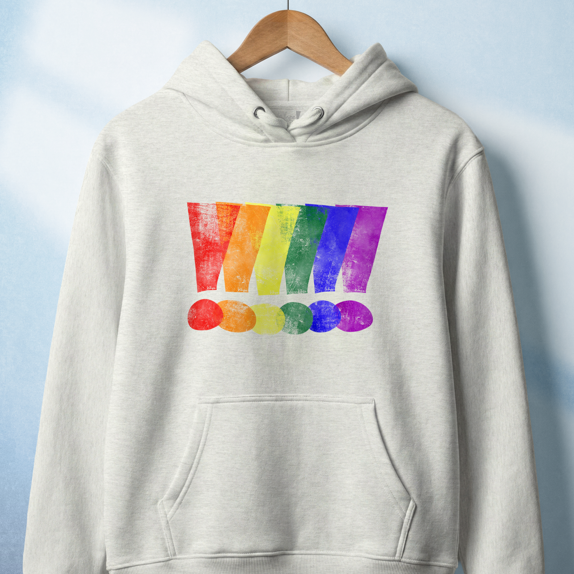 Loud & Proud Grunge Custom Pride Exclamation Hoodie