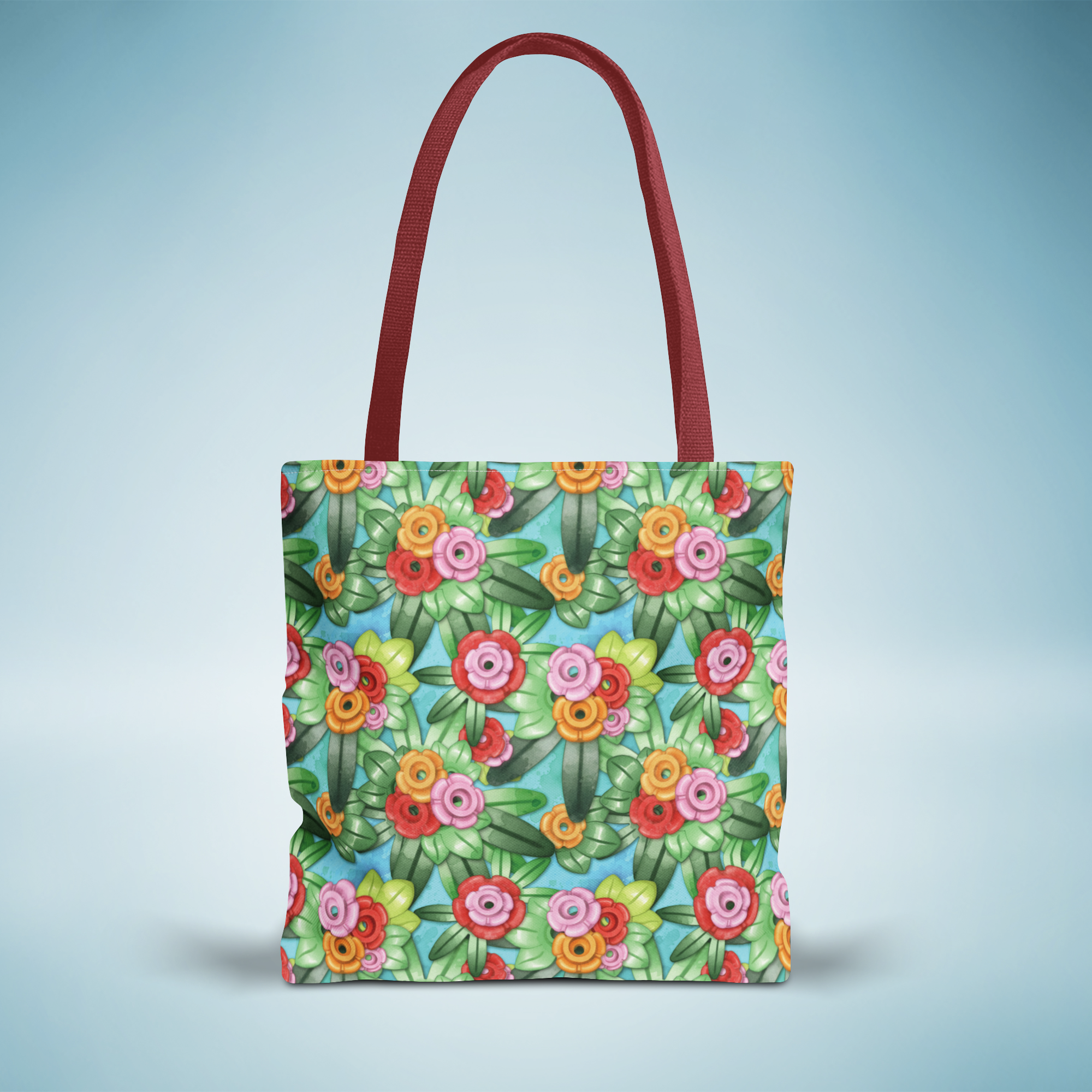 Tropical Brick Art Floral Tote Bag