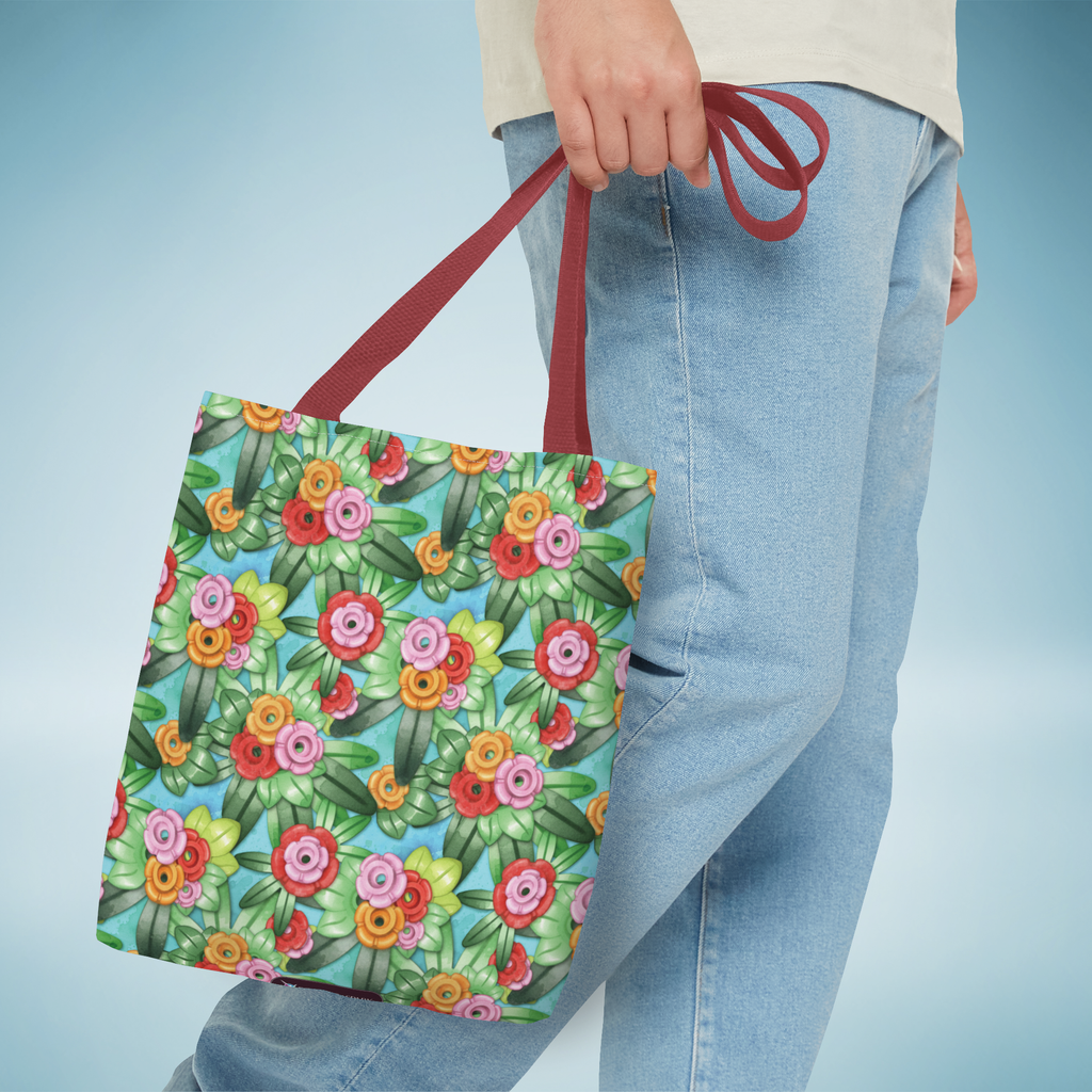 Tropical Brick Art Floral Tote Bag