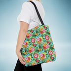 Tropical Brick Art Floral Tote Bag