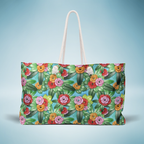 Tropical Brick Art Floral Weekender Bag